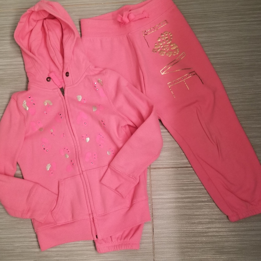 Girls Pink/Gold sweat suit